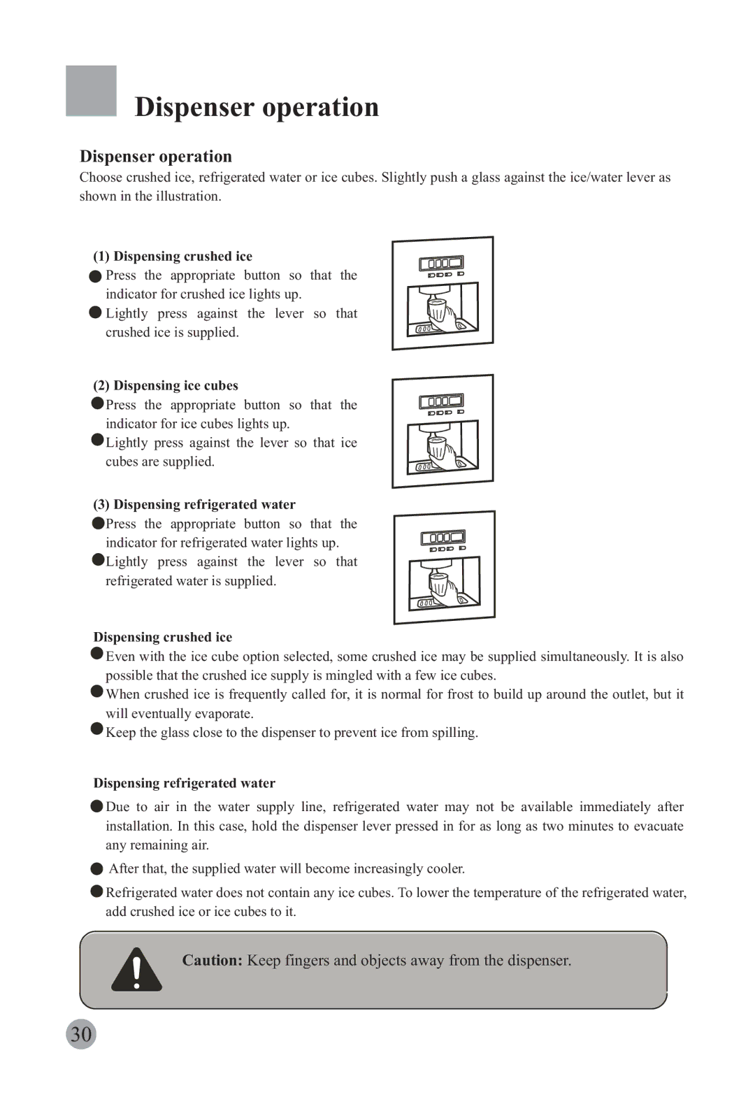 Haier HRF-663ISB2, HRF-663CJ manual Dispenser operation 