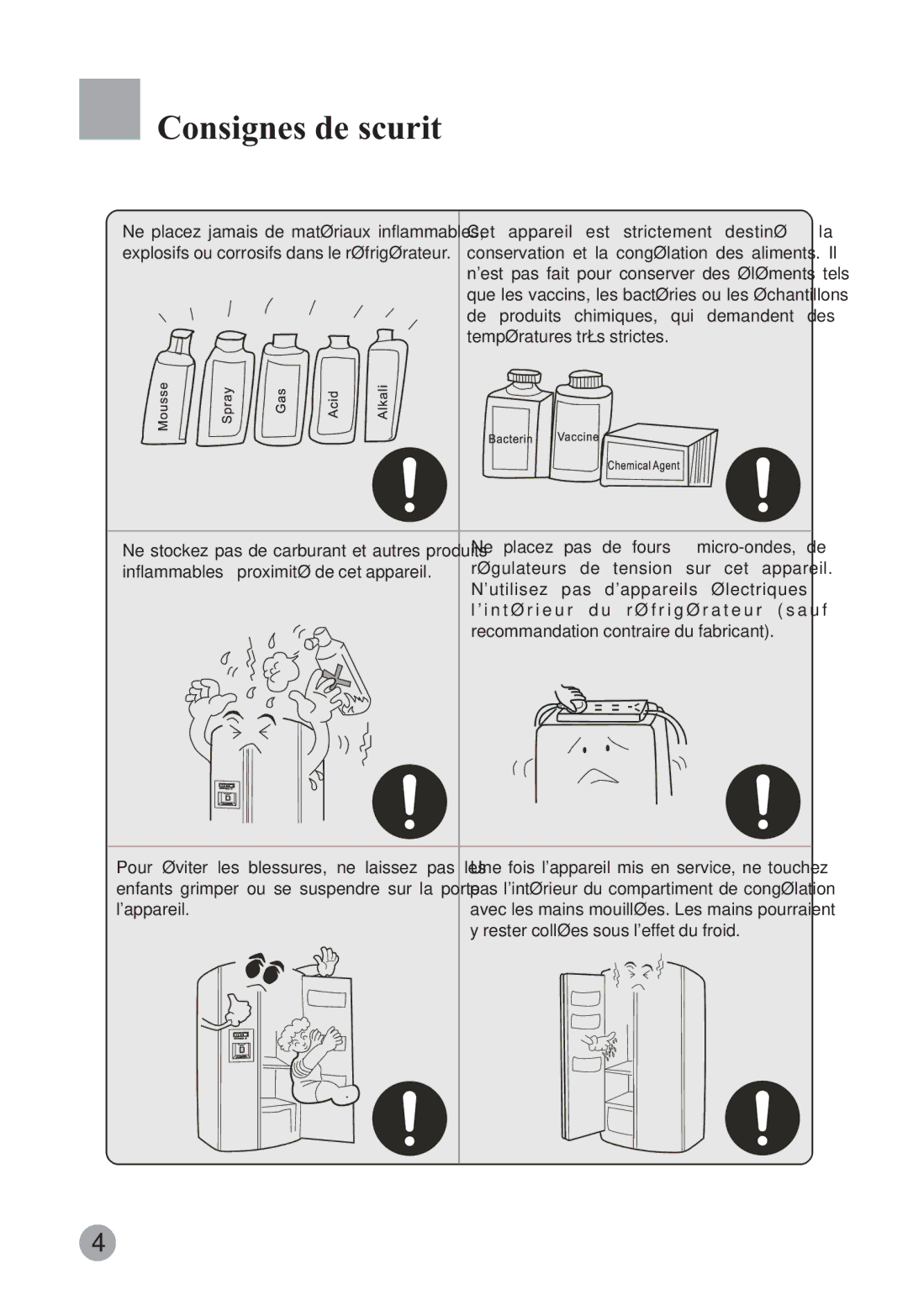 Haier HRF-663ISB2, HRF-663CJ manual Consignes de sécurité 