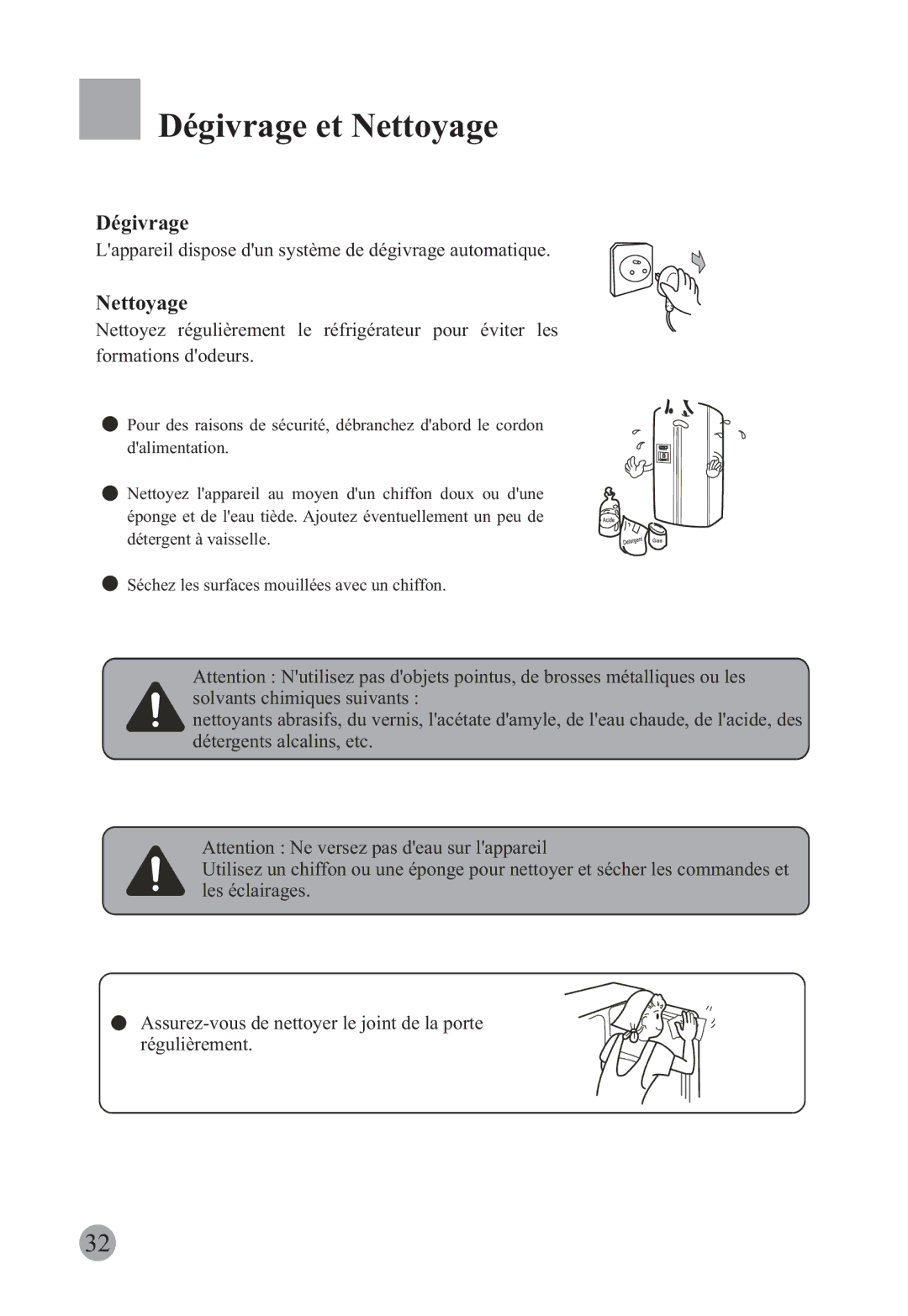 Haier HRF-663ISB2, HRF-663CJ manual Dégivrage et Nettoyage 