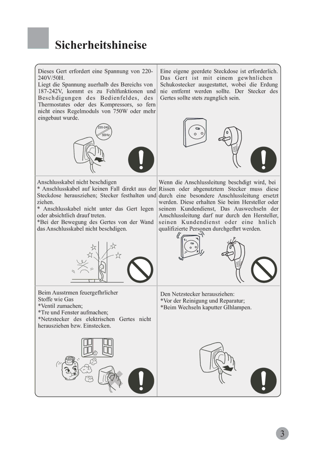 Haier HRF-663CJ, HRF-663ISB2 manual Sicherheitshinweise 