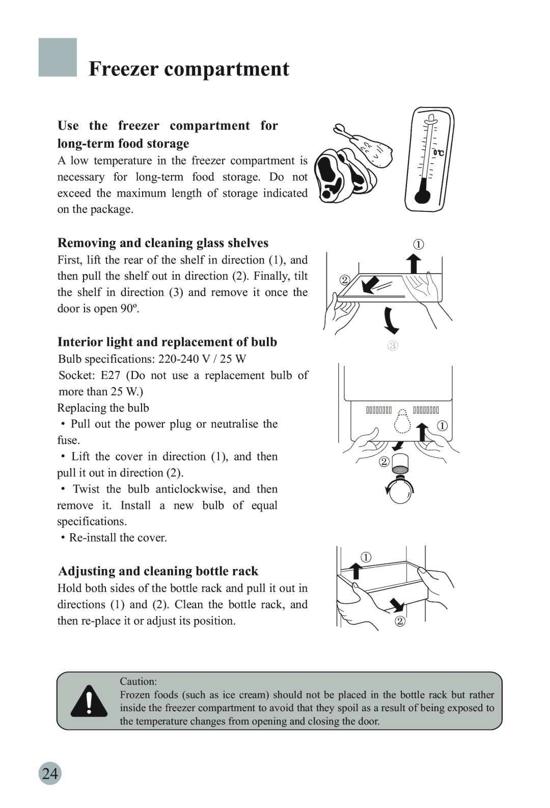 Haier HRF-66ISA2, HRF-66ITA2, HRF-66ATA2 manual Freezer compartment, Use the freezer compartment for Long-term food storage 