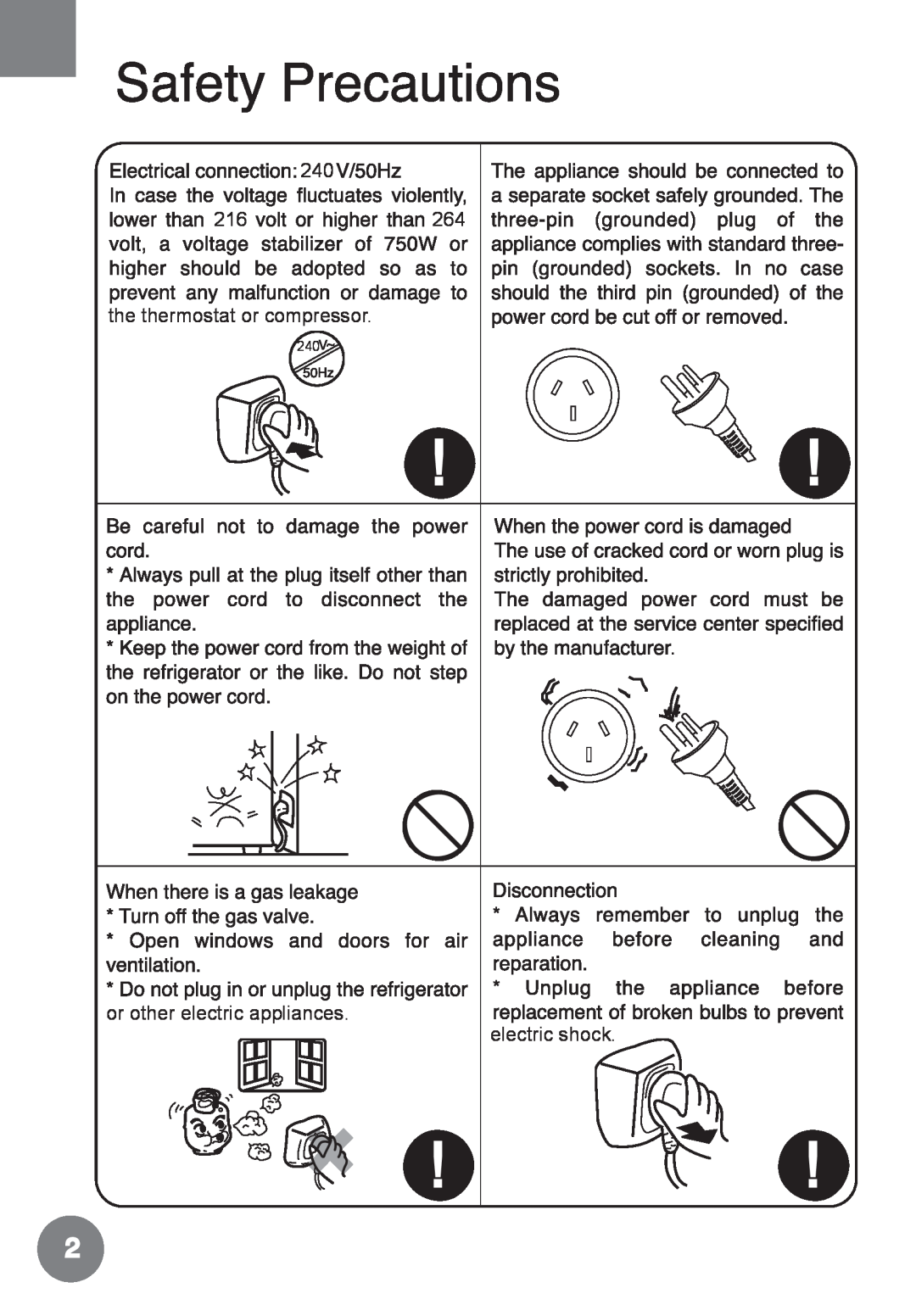 Haier HRF-688FF/A manual 240 216 the thermostat or compressor, or other electric appliances. electric shock 