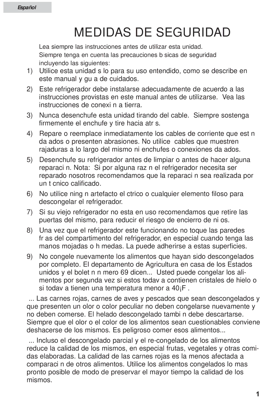 Haier HRF12WNDWW user manual Medidas DE Seguridad 