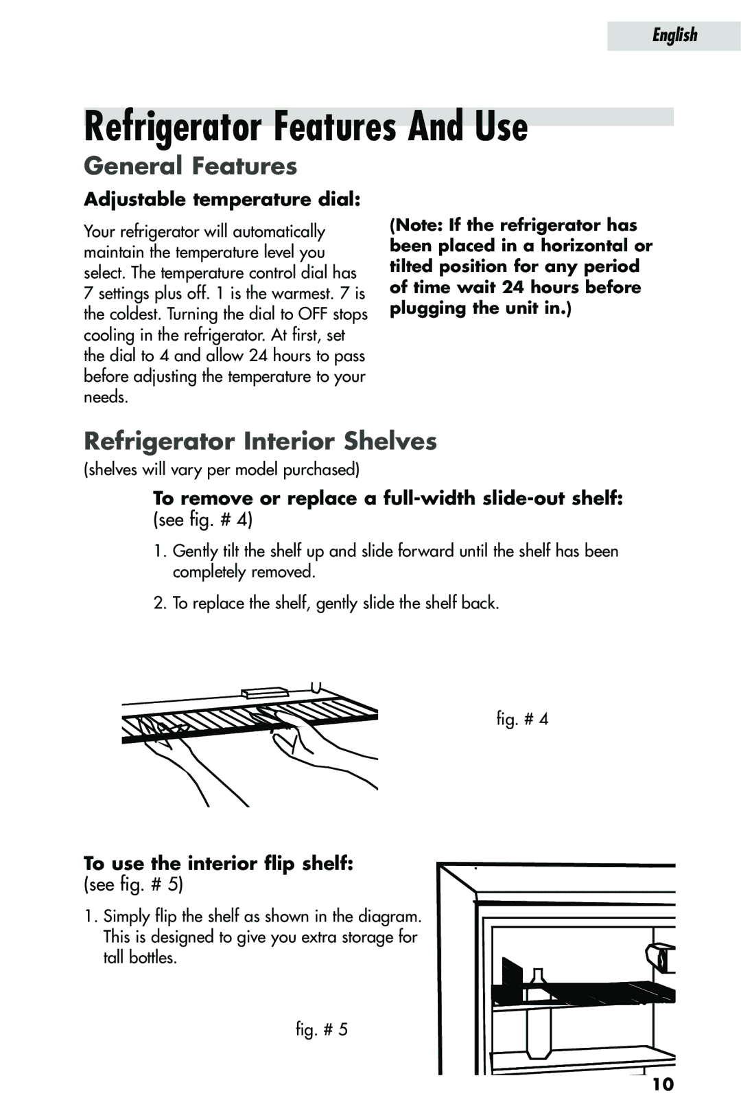 Haier HRQ02WNA, HRQ03WNA user manual Refrigerator Features And Use, General Features, Refrigerator Interior Shelves 