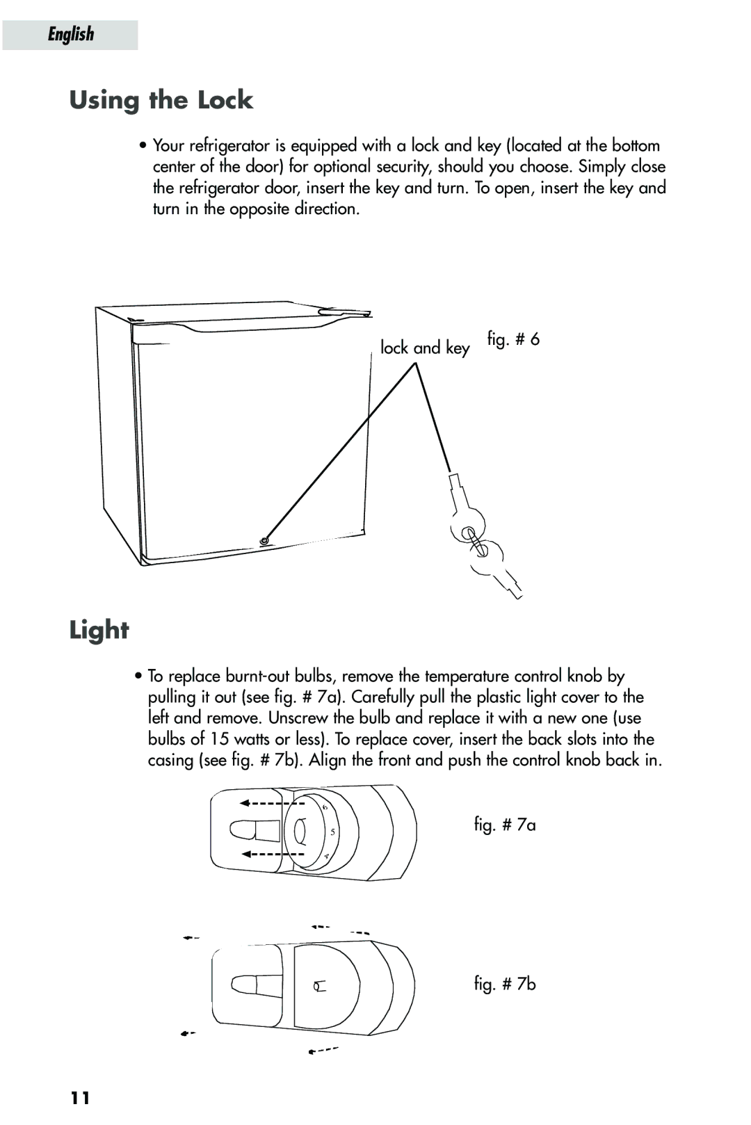 Haier HRQ03WNA, HRQ02WNA user manual Using the Lock, Light 