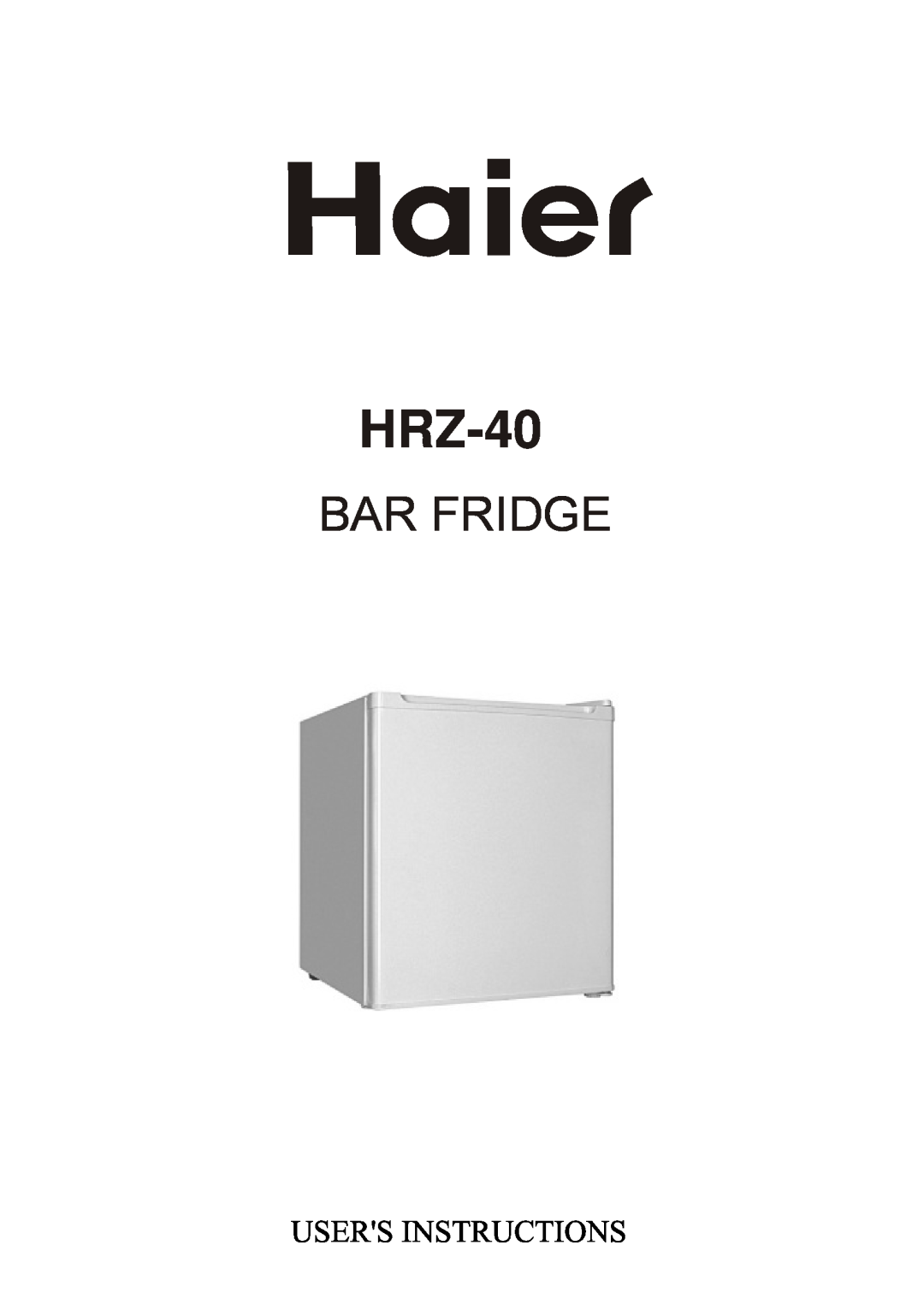 Haier HRZ-40 manual Bar Fridge 
