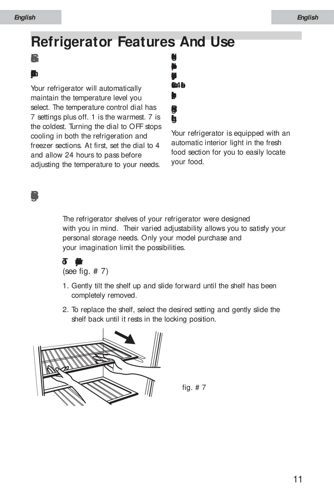 Haier HSE12WNA, HSE10WNA, HSE08WNA user manual Refrigerator Features And Use, General Features, Refrigerator Interior Shelves 