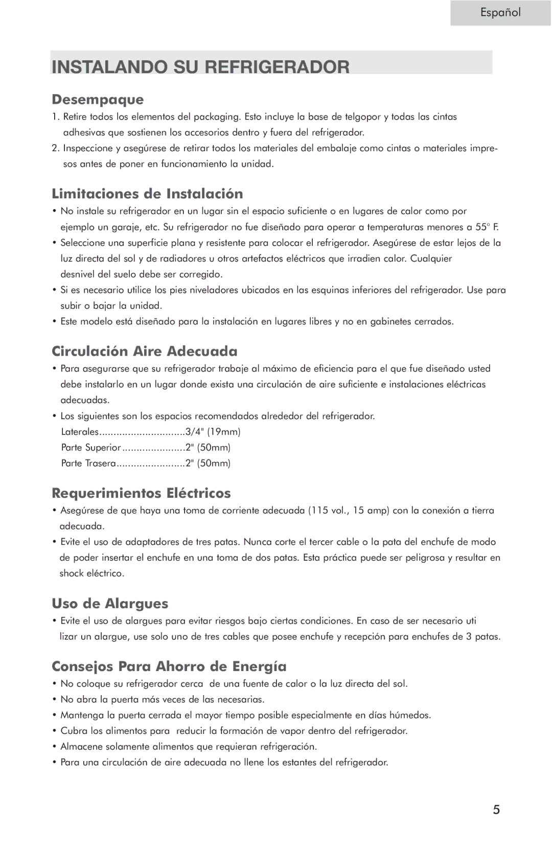 Haier HSP03WNC user manual Instalando SU Refrigerador 