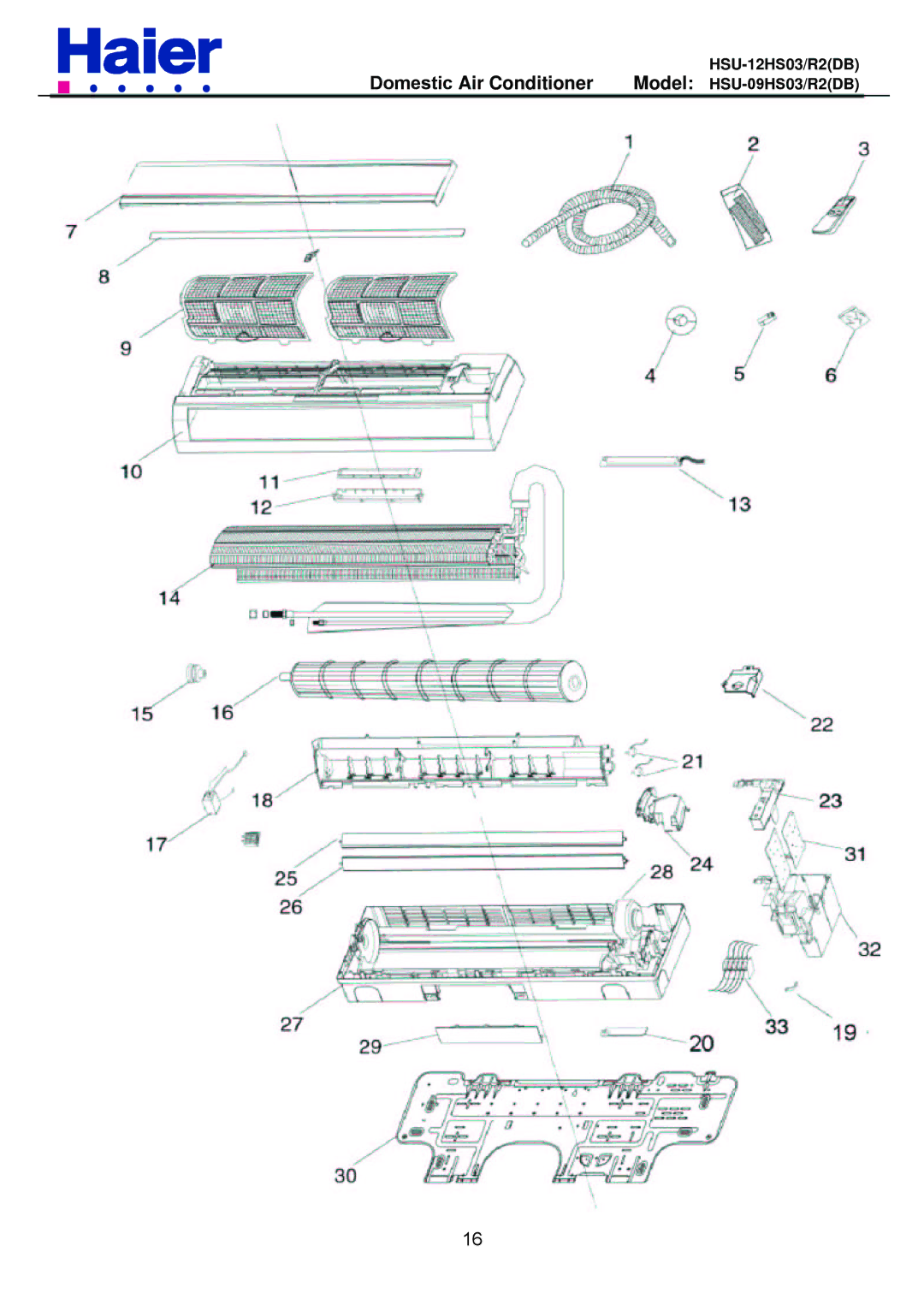 Haier HSU-09HS03/R2DB, HSU-12HS03/R2DB service manual Domestic Air Conditioner 