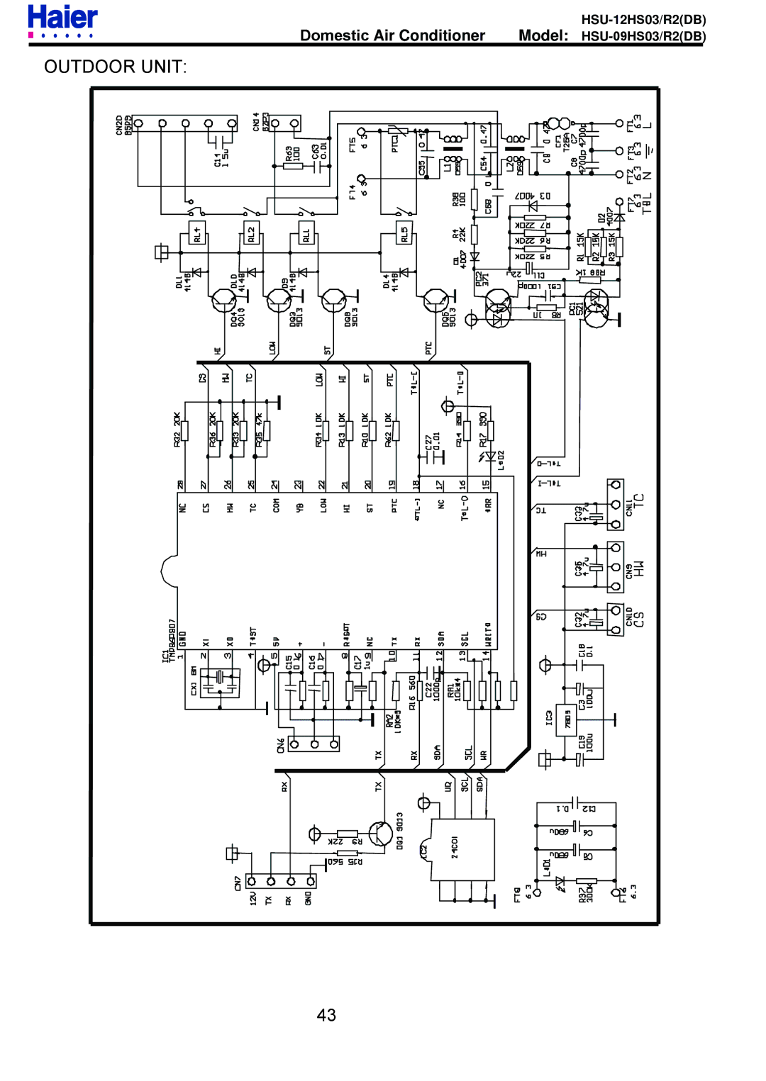 Haier HSU-12HS03/R2DB, HSU-09HS03/R2DB service manual Outdoor Unit 