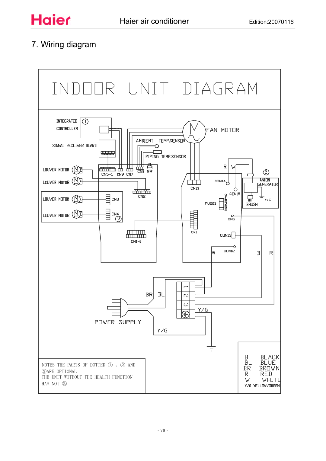 Haier HSU-09HSA03/R2(DB), HSU-12HSA03/R2(DB) manual Wiring diagram 