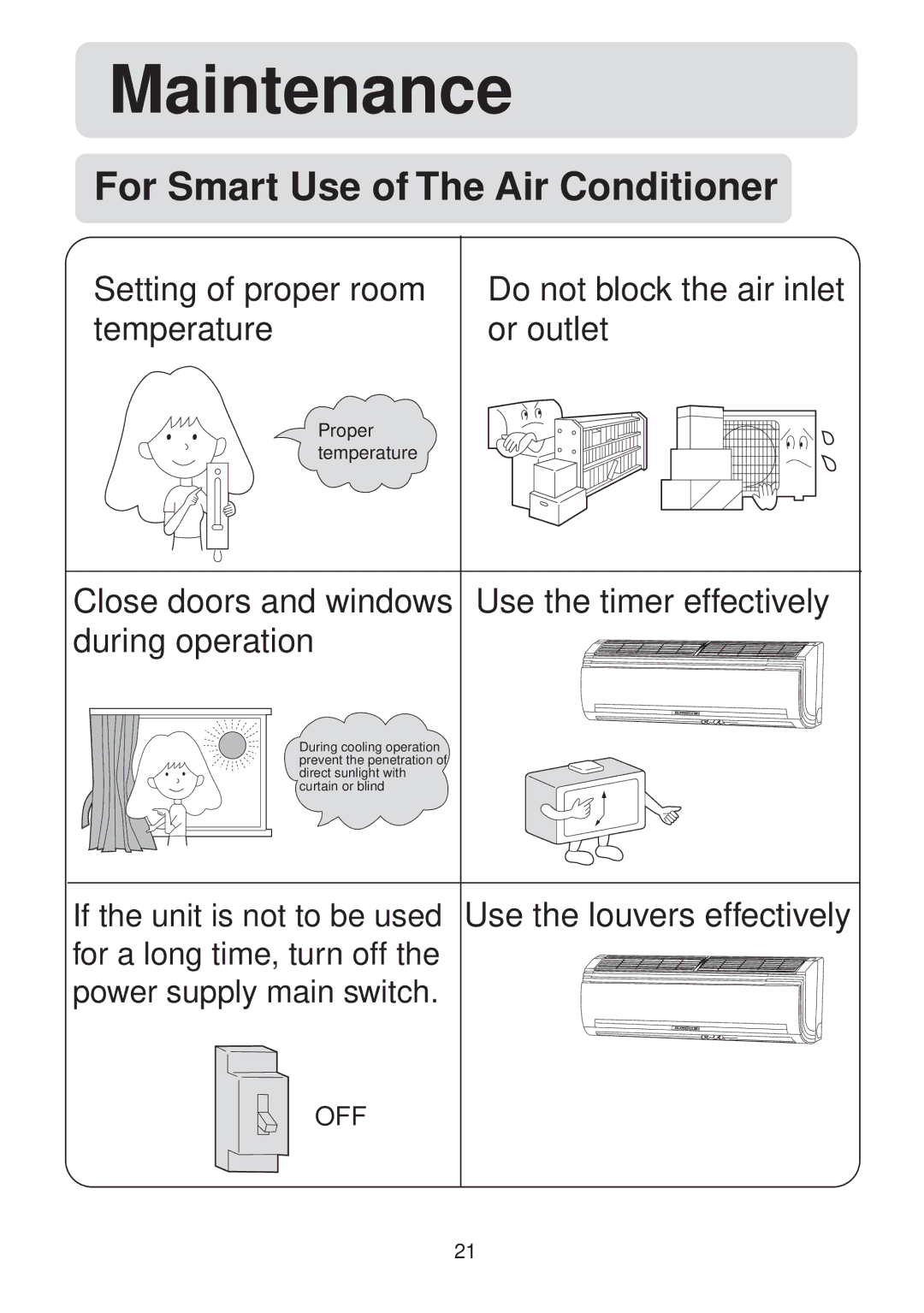 Haier HSU-09HV03/R2(SDB), HSU-12HV03/R2(SDB) operation manual Maintenance 