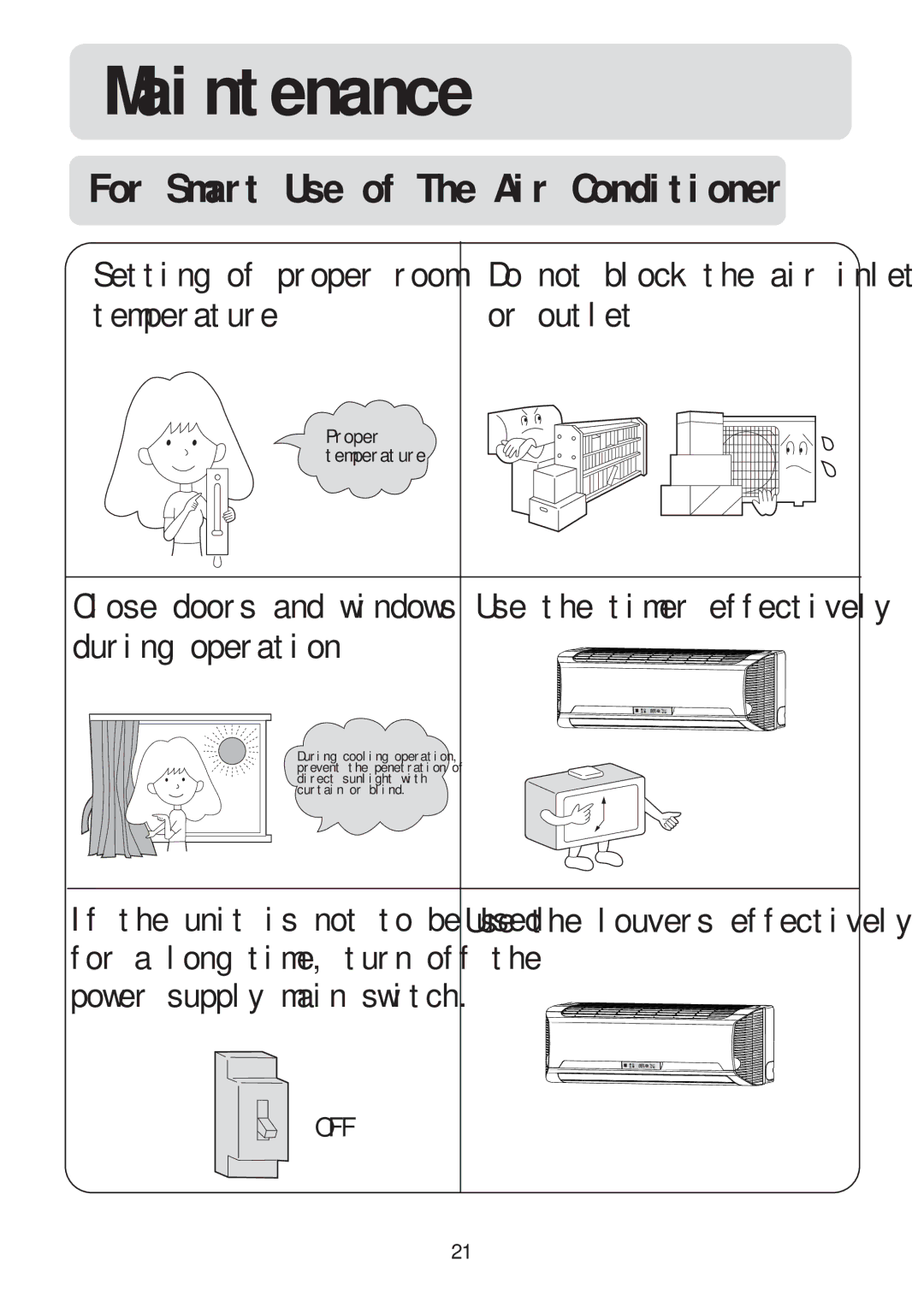 Haier HSU-22RC03/R2(DB), HSU-09RC03/R2(DB), HSU-12RC03/R2(DB), HSU-18RC03/R2(DB) operation manual Maintenance 