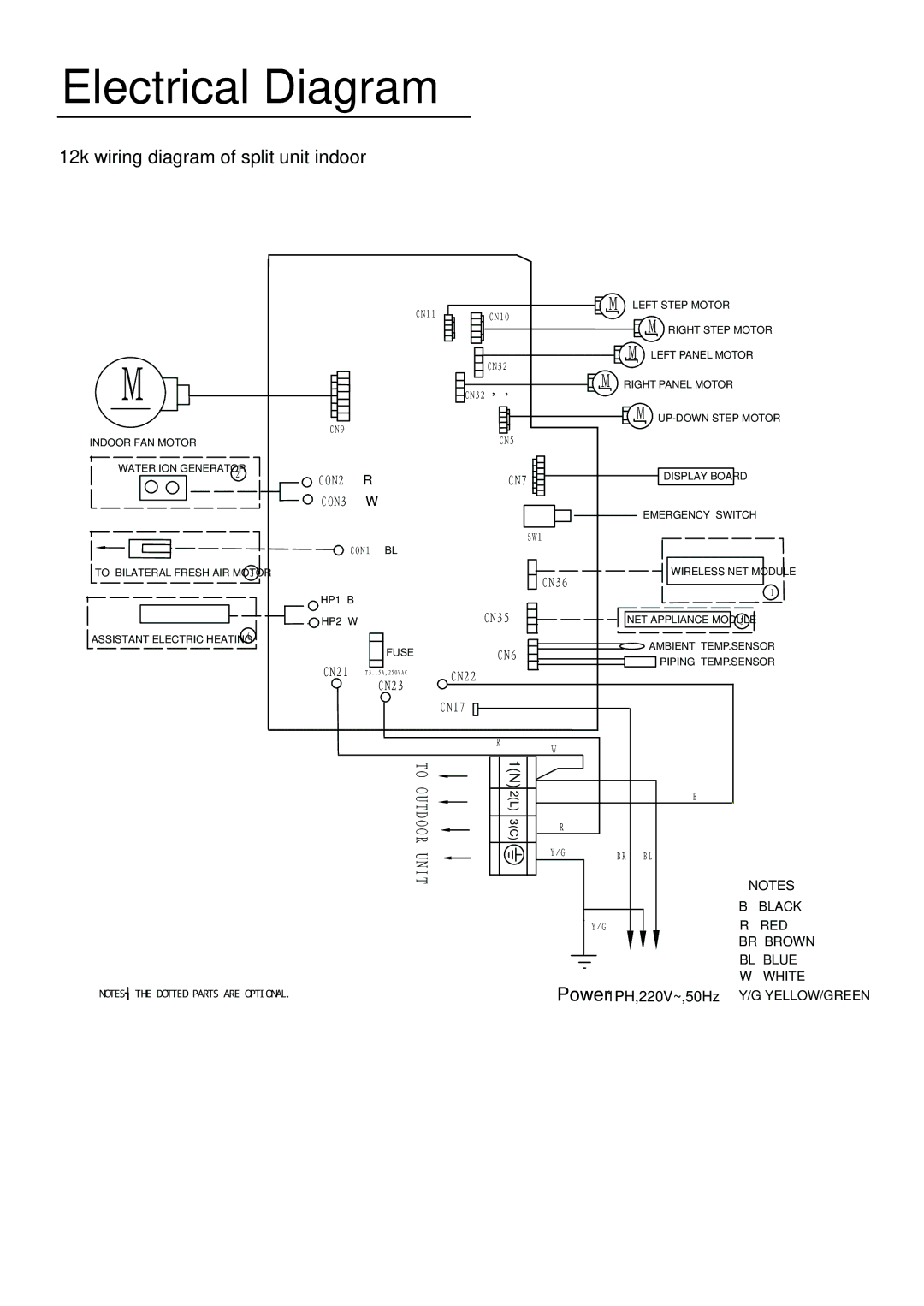 Haier HSU-12HQA03/R2(DB) operation manual Electrical Diagram 