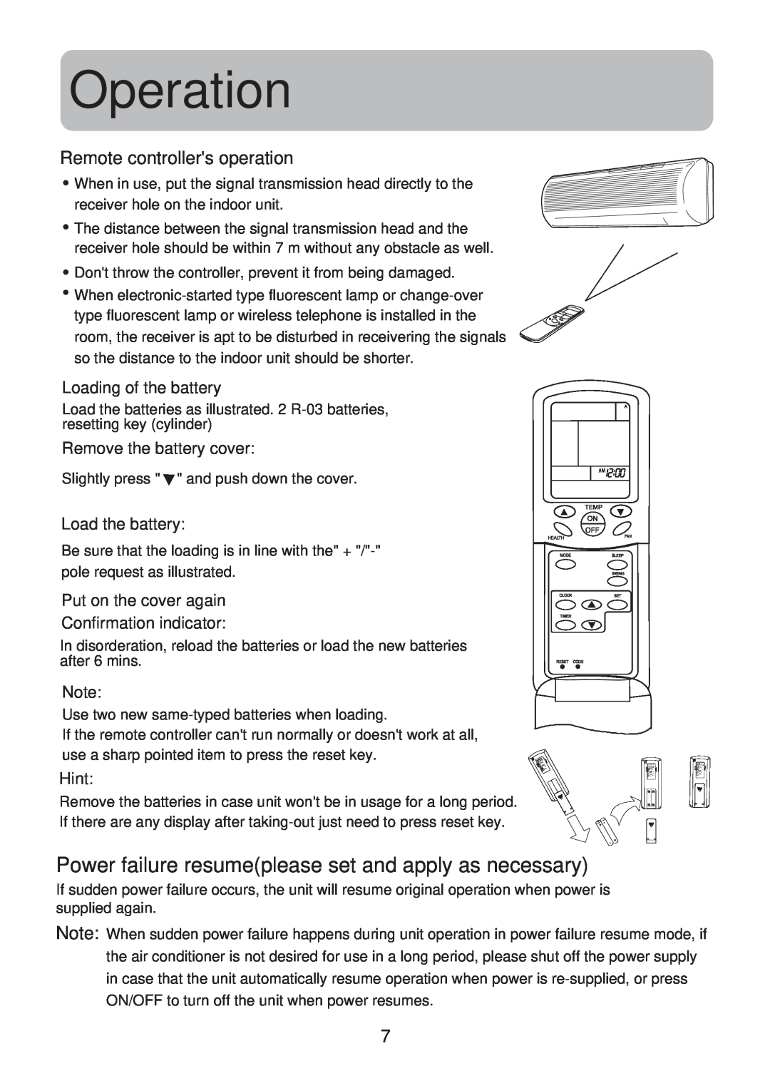 Haier HSU-18CK13(T3) operation manual Operation, Remote controllers operation 