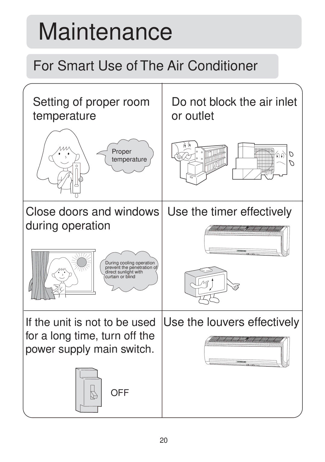 Haier HSU-18HV13(T3), HSU-18CV13(T3), HSU-24HV13(T3), HSU-24CV13(T3) Setting of proper room, Temperature Or outlet 