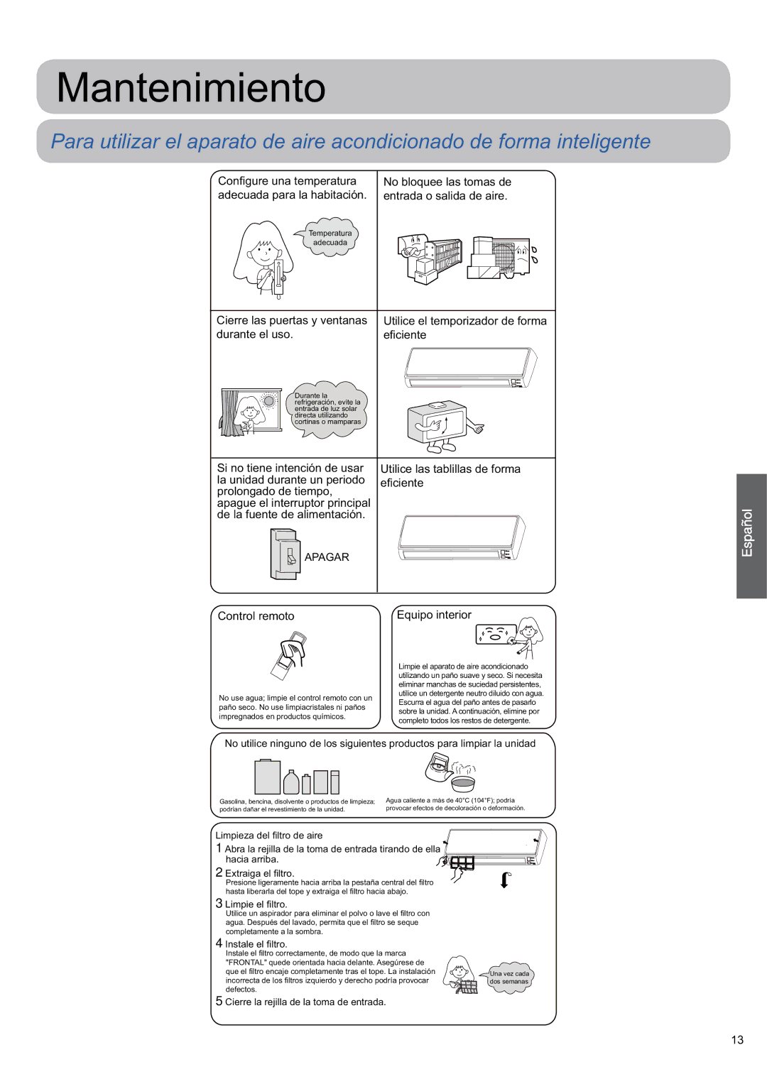 Haier 0010530627, HSU-24HEK03/R2 operation manual Mantenimiento, Apagar 