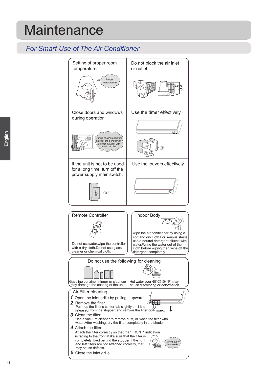 Haier HSU-24HEK03/R2, 0010530627 operation manual Maintenance, Use the timer effectively 