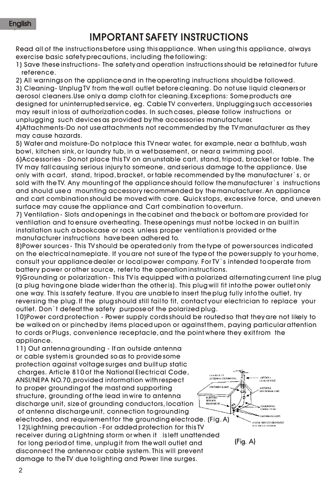 Haier HTAR21B, HTAR14, HTAF21B manual Important Safety Instructions 