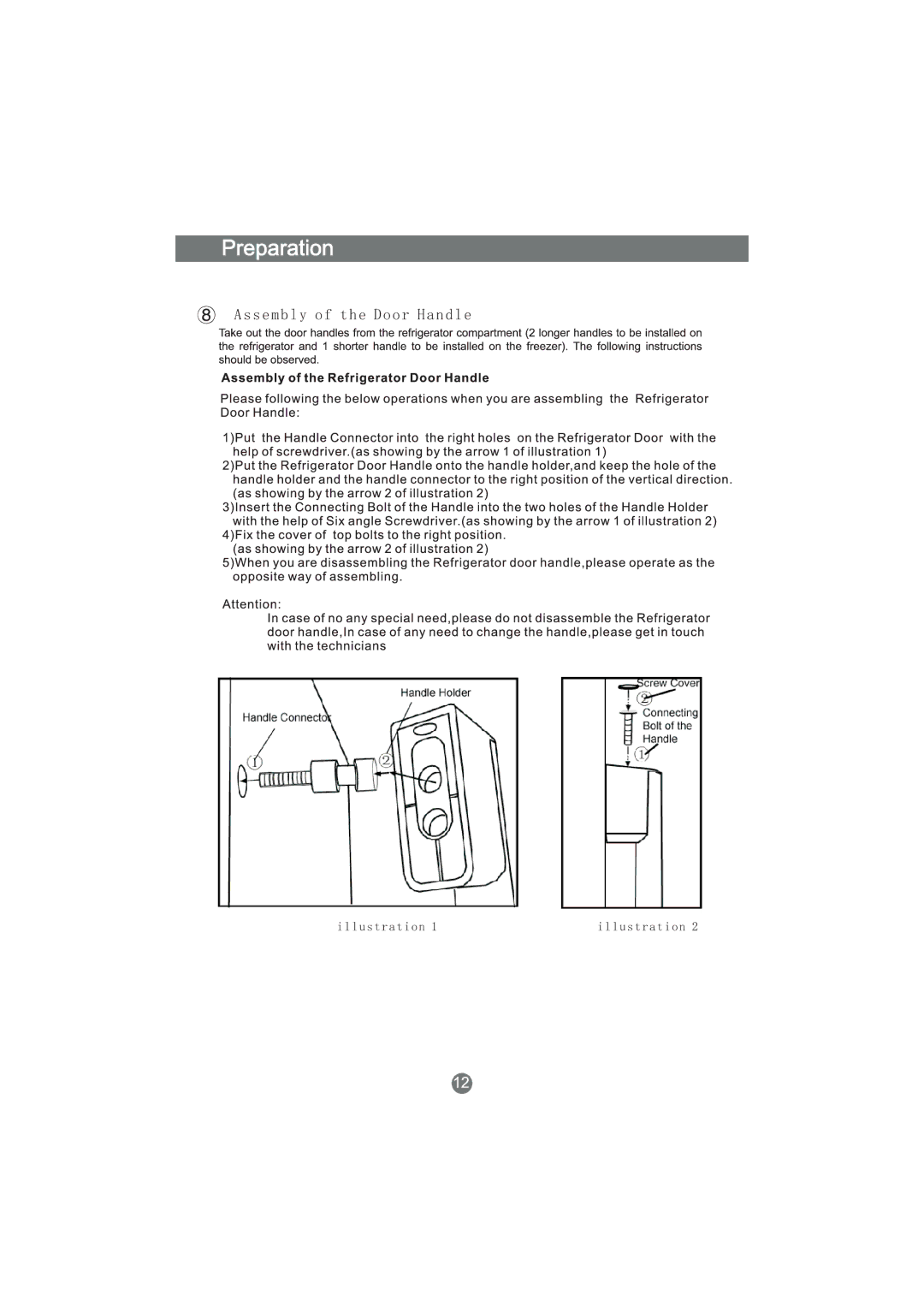 Haier HB21FNN, HTD647SSI, HR-750FD, HRF-649T manual S e m b l y o f t h e D o o r H a n d l e 