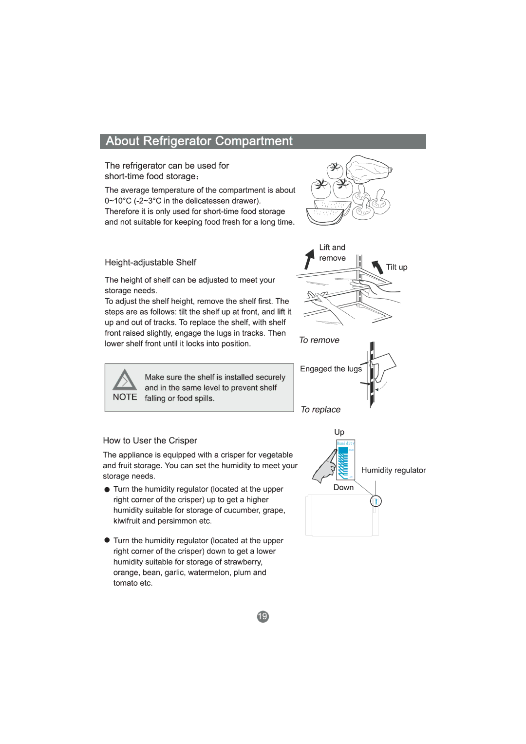 Haier HTD647SSI, HB21FNN, HR-750FD, HRF-649T manual Humidity 