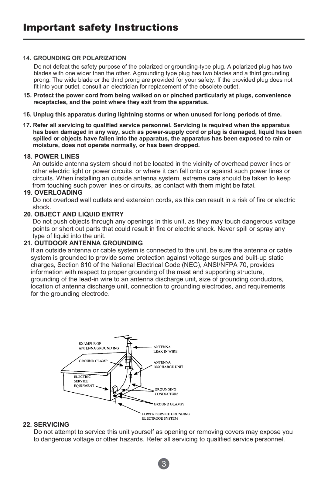 Haier HTF201, HTR20 owner manual Important safety Instructions 