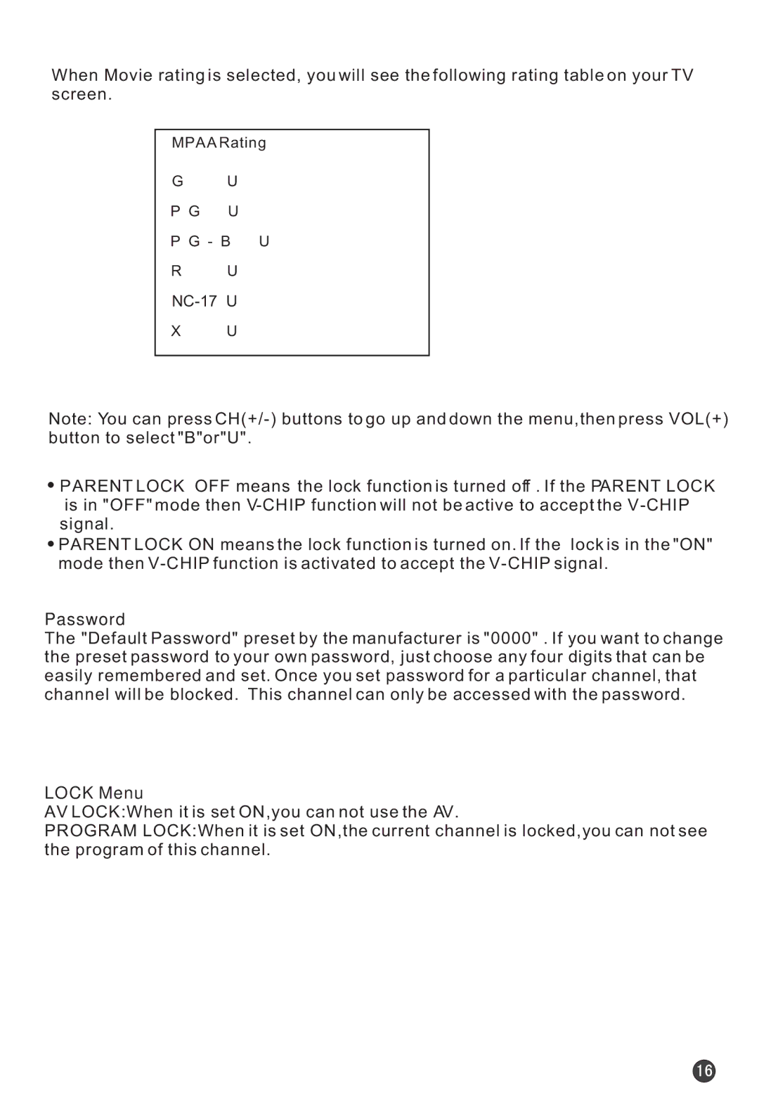 Haier HTF21S32 user manual Password, Lock Menu 