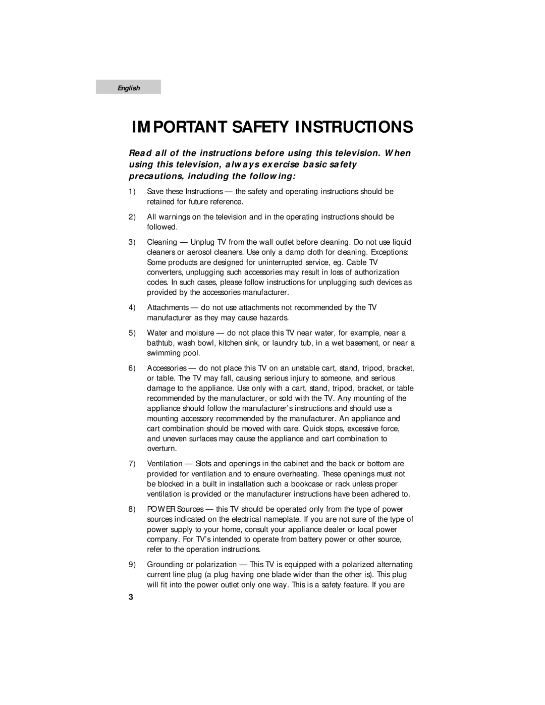 Haier HTF20R21, HTF27R11, HTF24R21 user manual Important Safety Instructions 