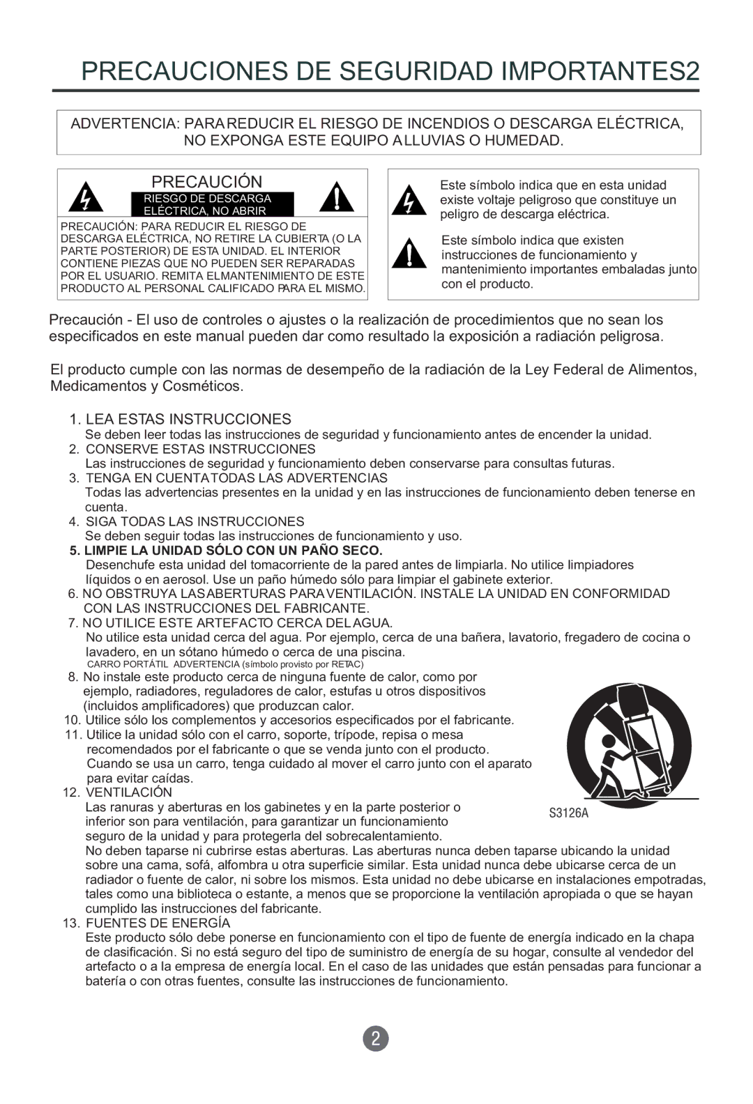 Haier HTR13 owner manual Precaución, LEA Estas Instrucciones 