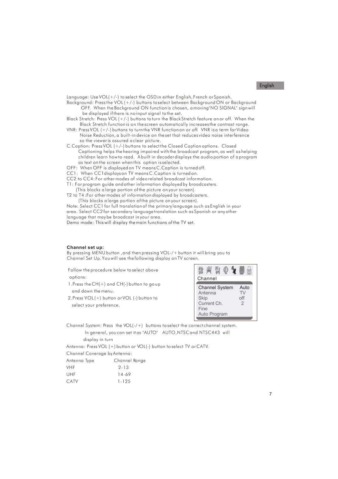 Haier HTX25S31, HTX29S31S, HTX34S31 manual Channel set up 