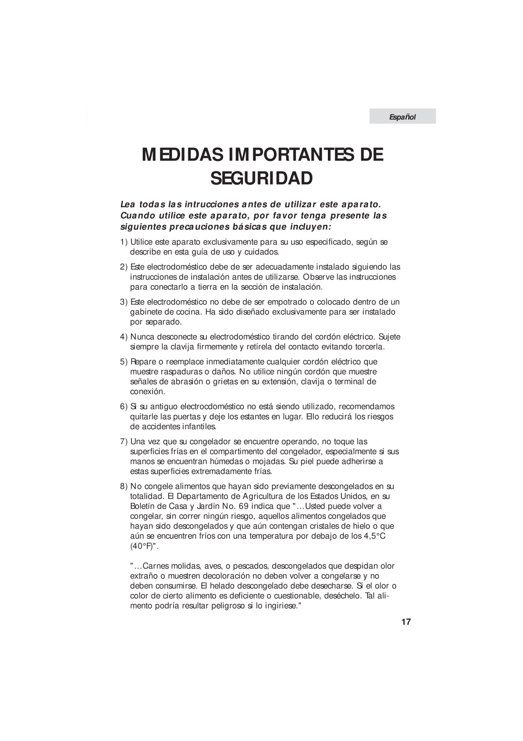 Haier HUM013EA user manual Medidas Importantes De Seguridad, Español 