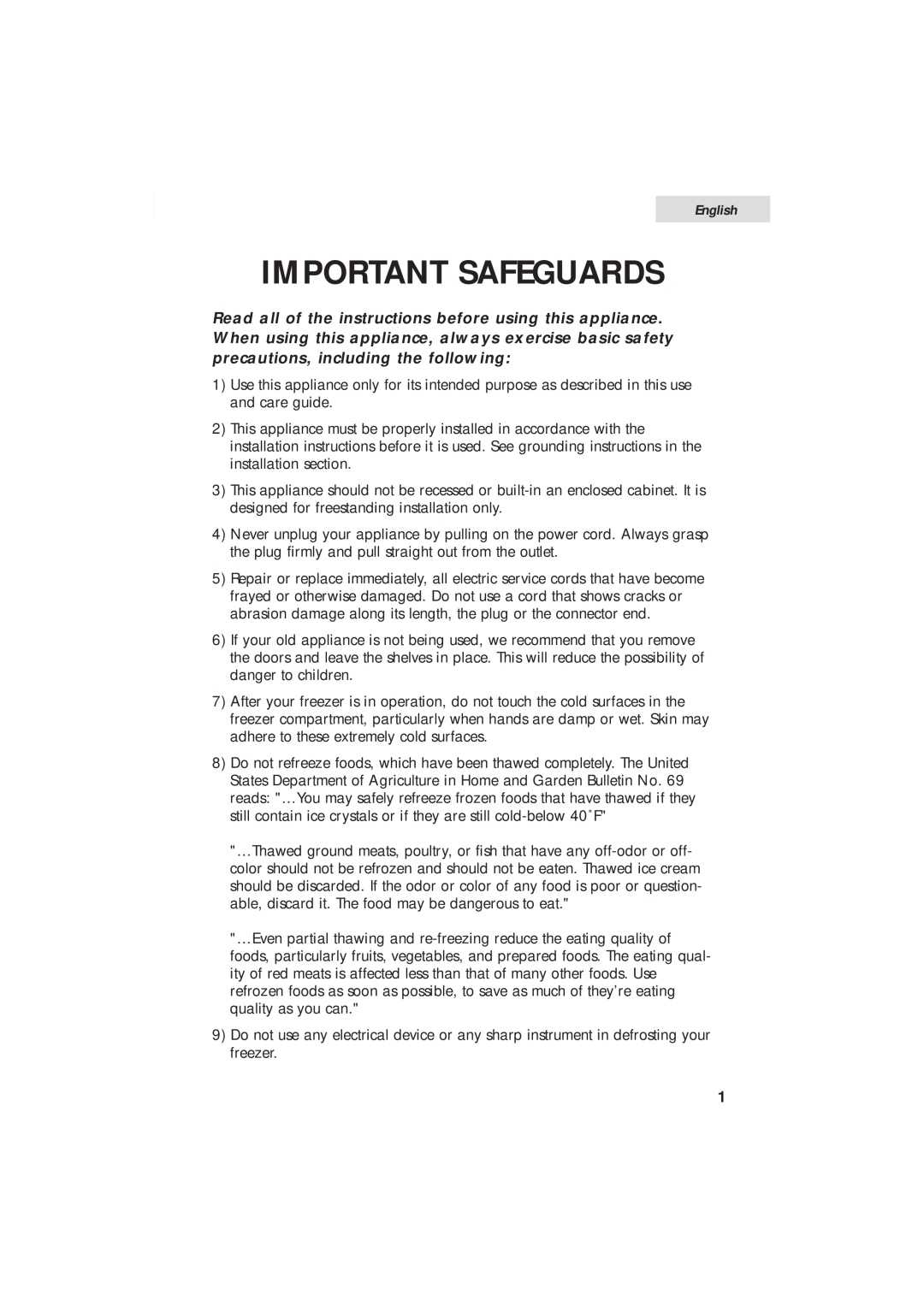 Haier HUM013EA user manual Important Safeguards, English 