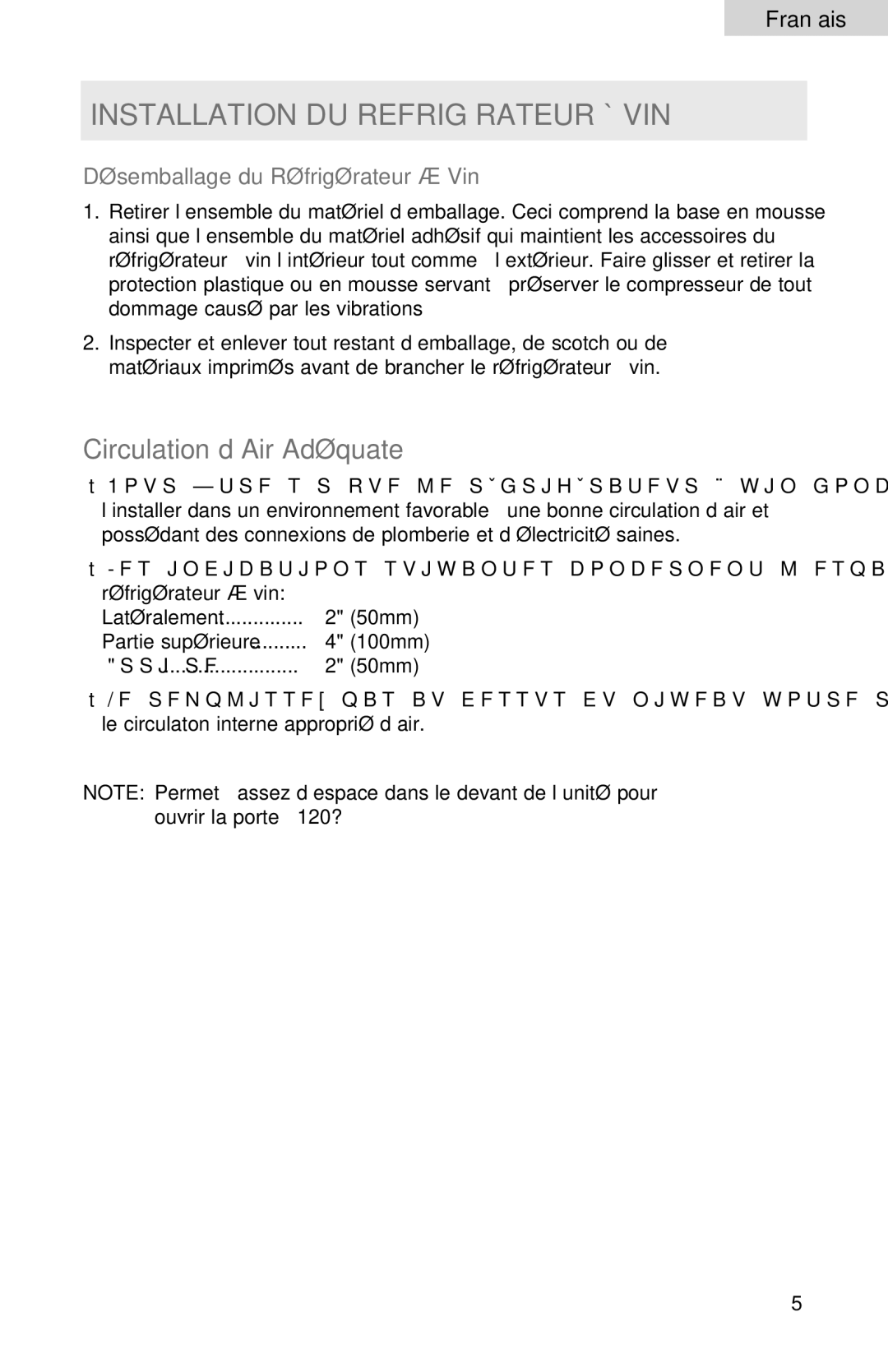 Haier HVDW15ABB, HVDW32ABB user manual Installation DU Refrigérateur Á VIN, Désemballage du Réfrigérateur á Vin 