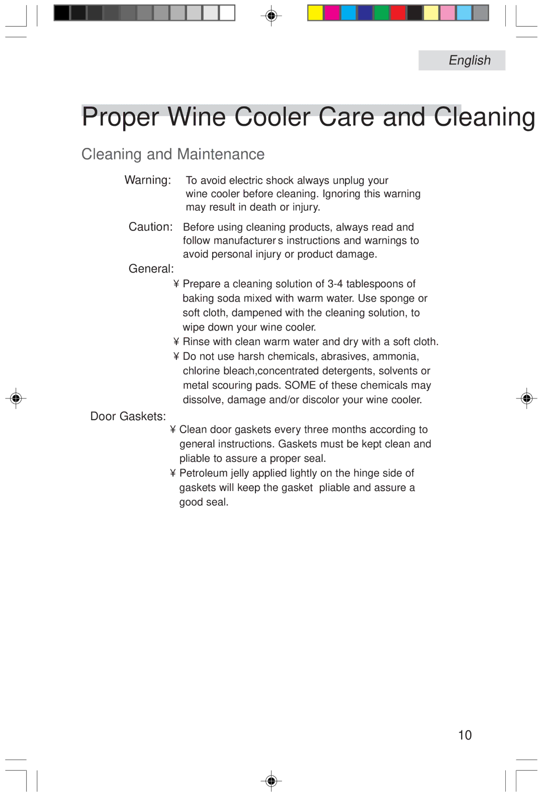 Haier HVFM20A, HVF020A user manual Cleaning and Maintenance, General, Door Gaskets 