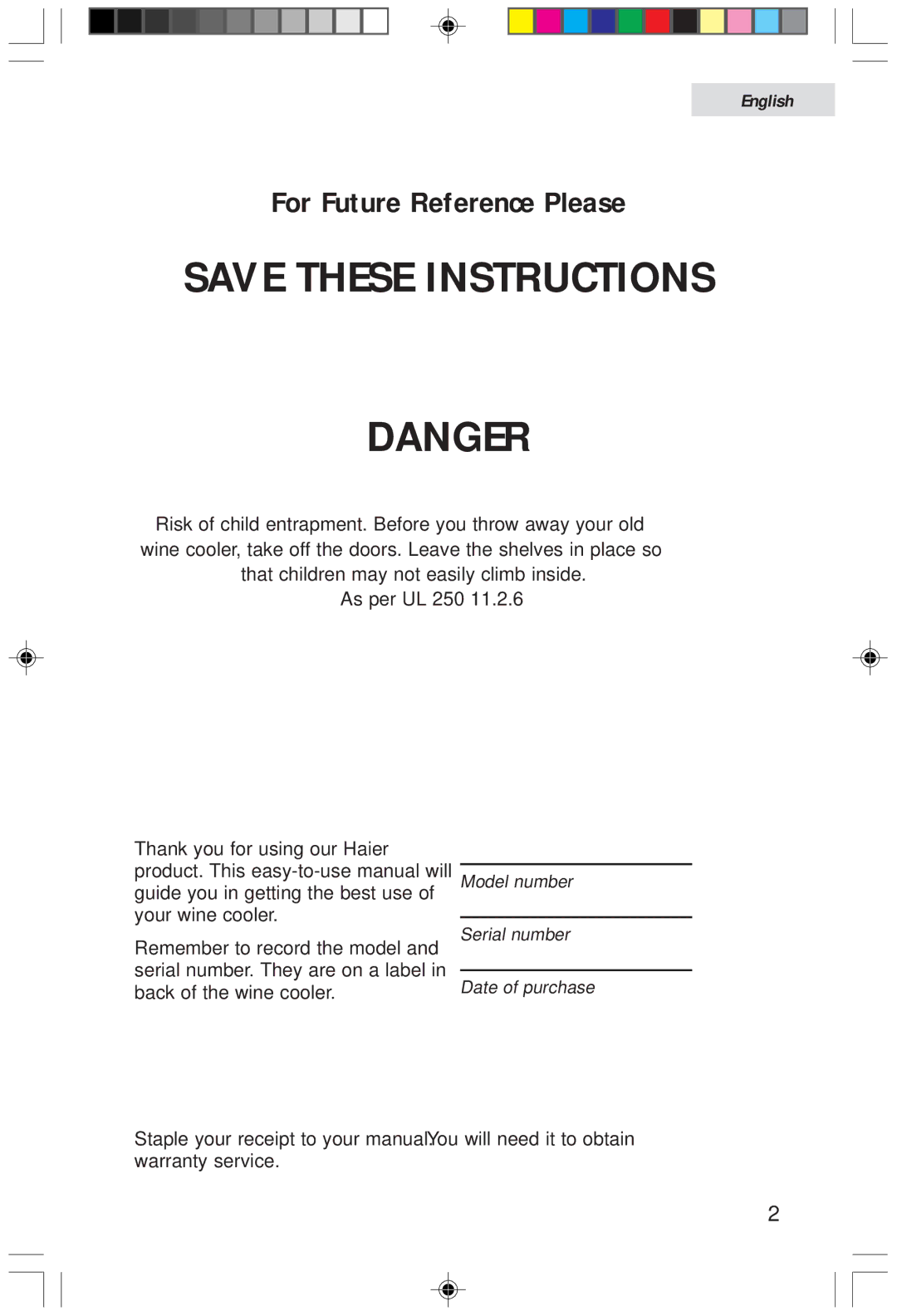 Haier HVFM20A, HVF020A user manual For Future Reference Please, Warranty service 