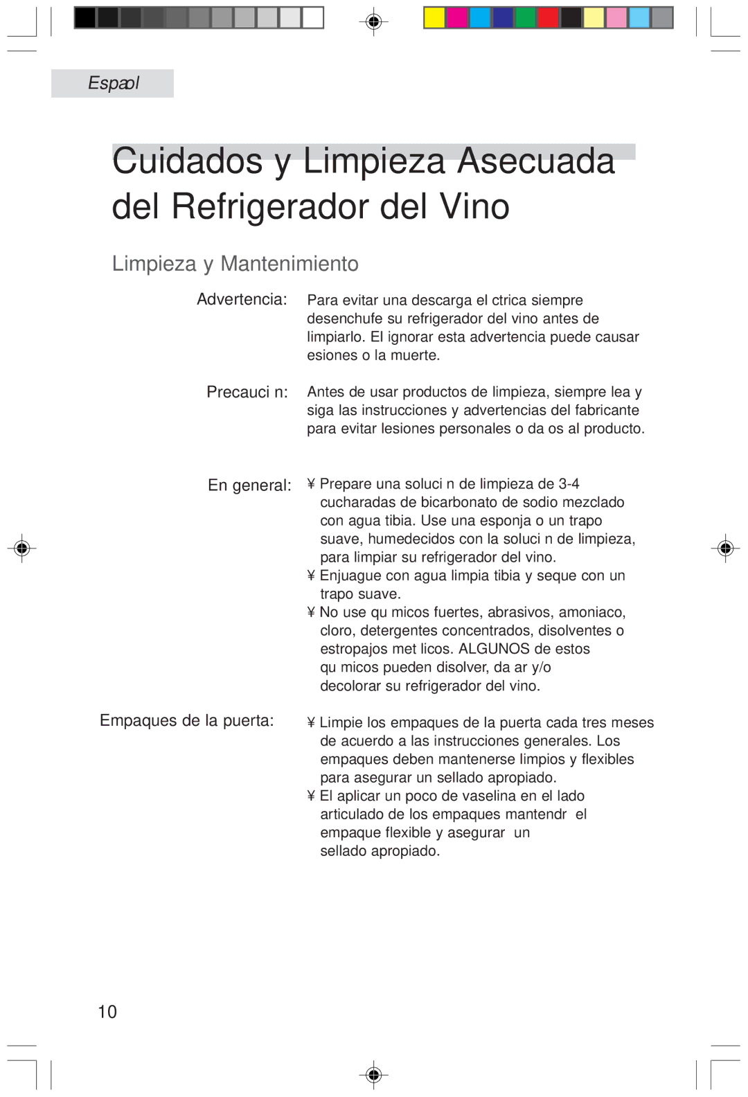 Haier HVF020A, HVFM20A user manual Cuidados y Limpieza Asecuada del Refrigerador del Vino, Limpieza y Mantenimiento 