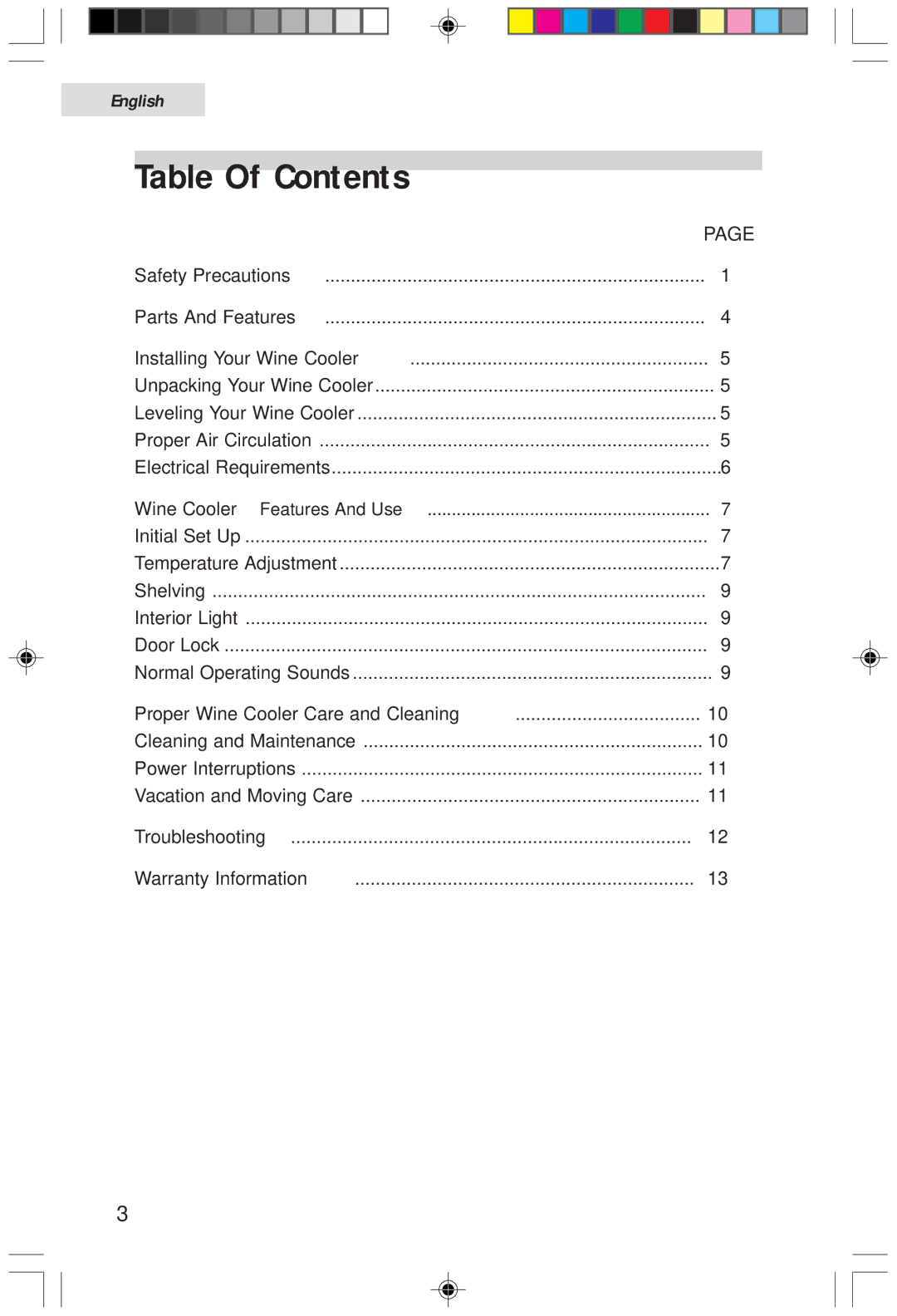 Haier HVF020A, HVFM20A user manual Table Of Contents 