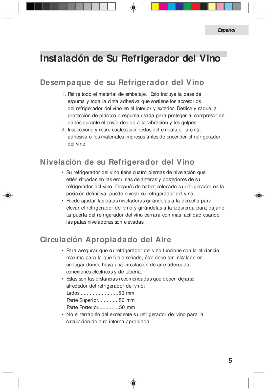 Haier HVFM20A, HVF020A user manual Instalación de Su Refrigerador del Vino, Desempaque de su Refrigerador del Vino, Español 
