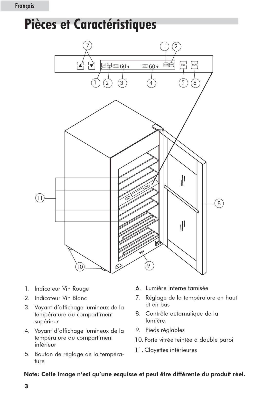 Haier HVFE040BBB user manual Pièces et Caractéristiques 