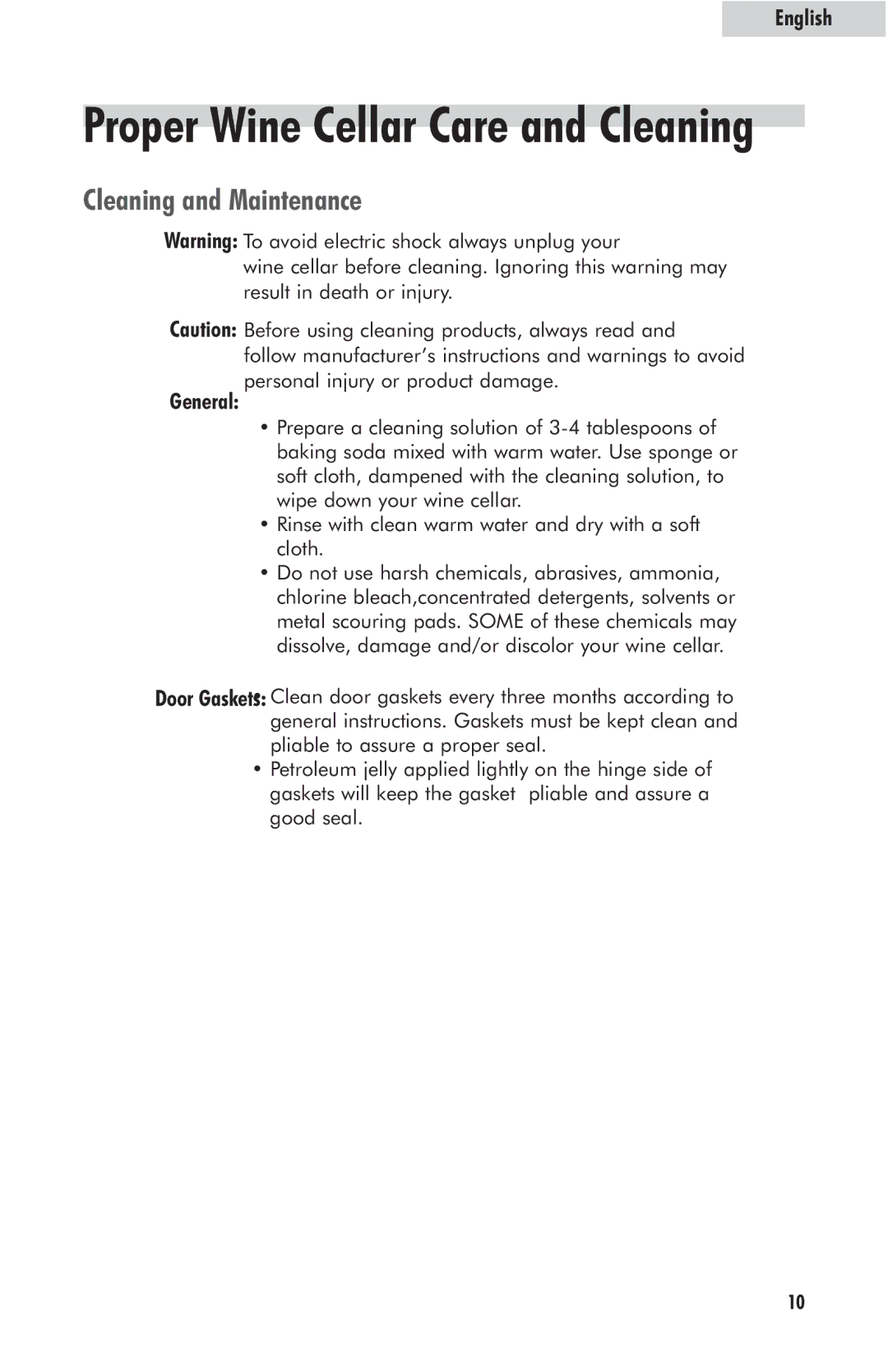 Haier HVFM24B user manual Cleaning and Maintenance, General 