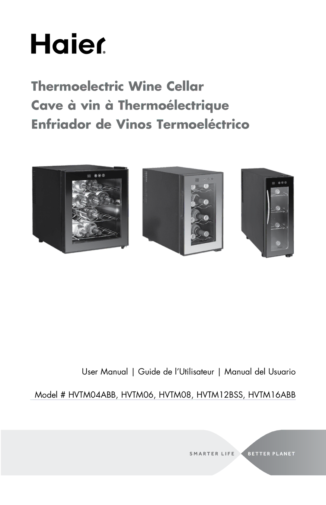 Haier user manual Model # HVTM04ABB, HVTM06, HVTM08, HVTM12BSS, HVTM16ABB 