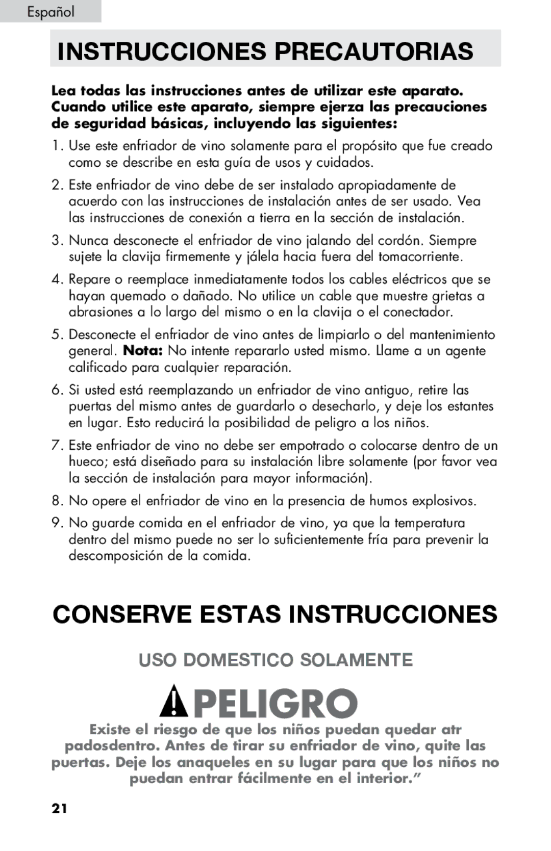 Haier HVTM04ABB, HVTM16ABB, HVTM06, HVTM08, HVTM12BSS user manual Instrucciones Precautorias, USO Domestico Solamente 