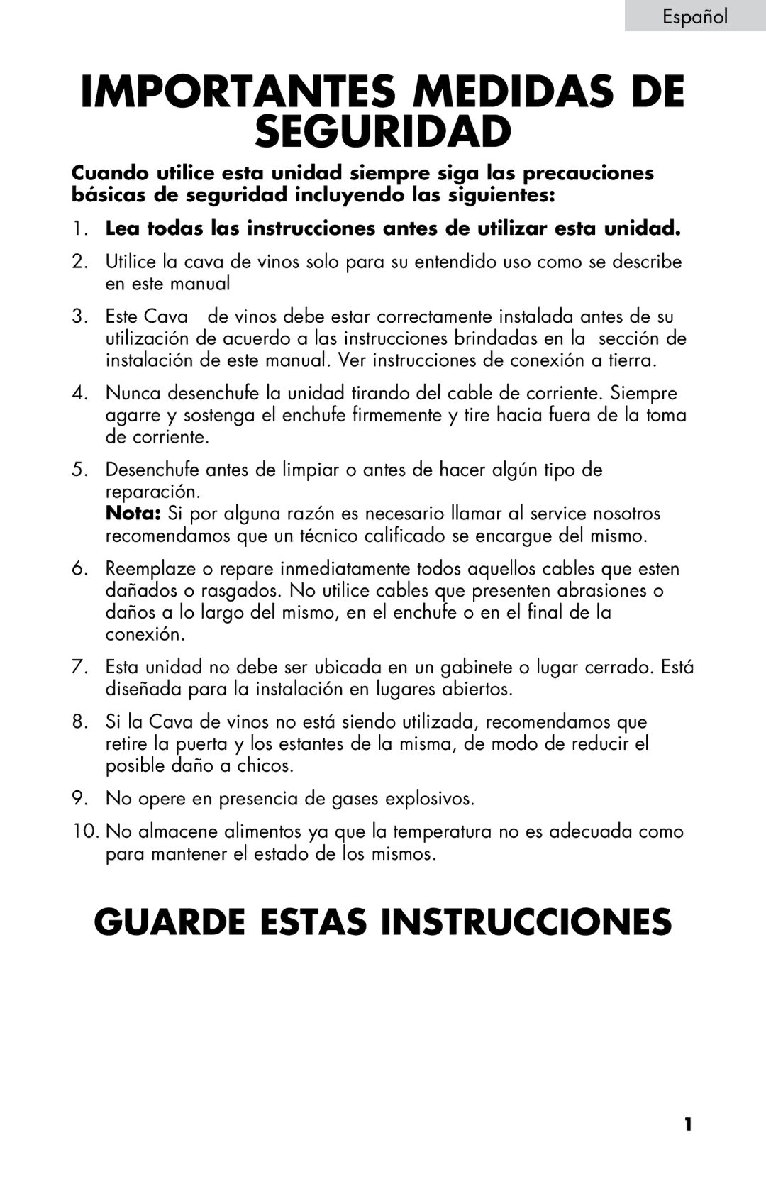 Haier HVZ040ABH5SBJ user manual Importantes Medidas DE Seguridad 