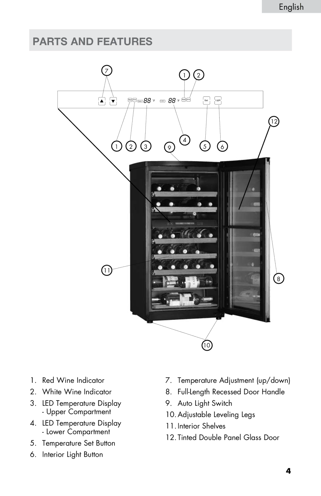 Haier HVZ040ABH5SBJ user manual Parts and features 