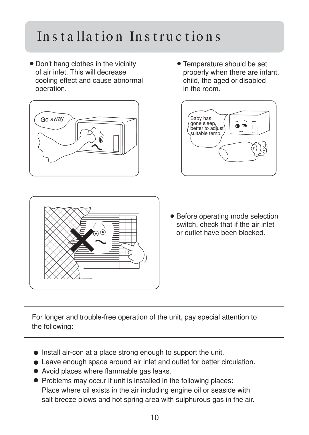 Haier HW-09LM03, HW-12LM13, HW-07LM13, HW-12LM03, HW-09LM13, HW-07LM03 operation manual Installation Instructions 