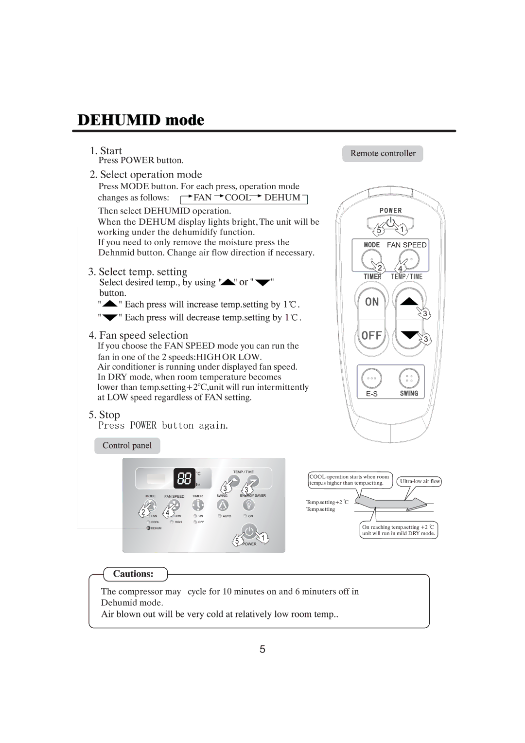 Haier HW-12LN03, HW-09LN03, 0010515690 manual Dehumid mode 