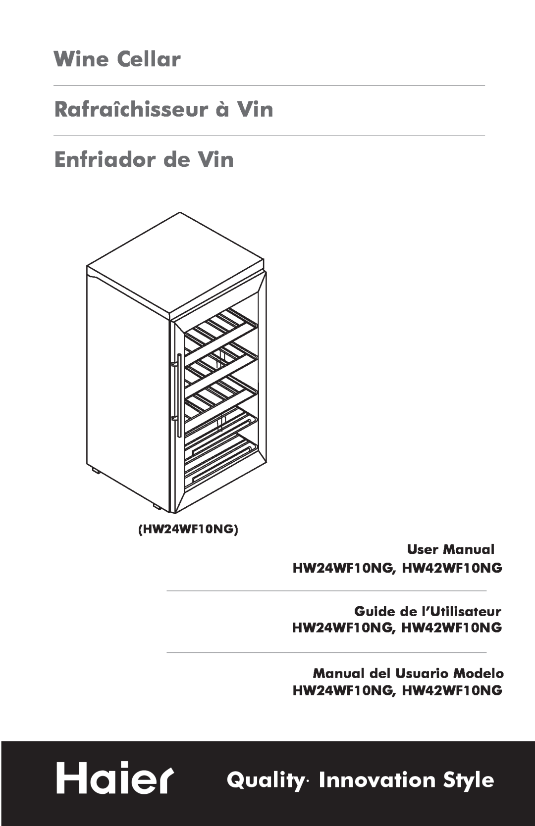 Haier user manual User Manual HW24WF10NG, HW42WF10NG Guide de l’Utilisateur, Quality Innovation Style 