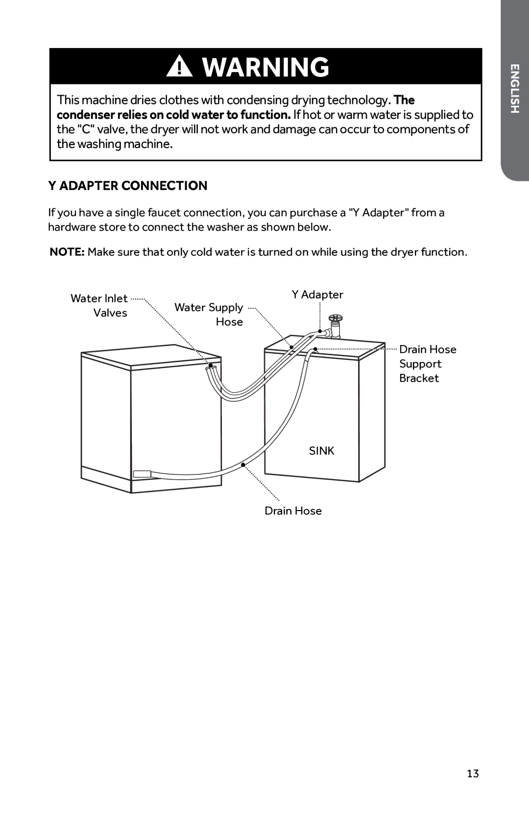 Haier HWD1600BW user manual Adapter Connection 