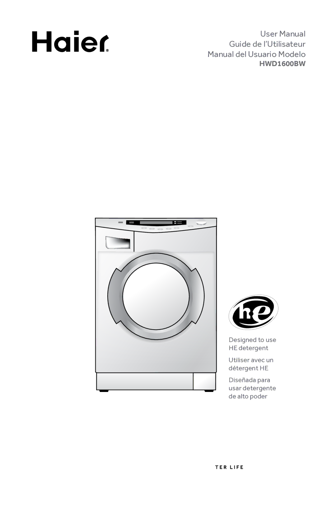 Haier HWD1600BW user manual 