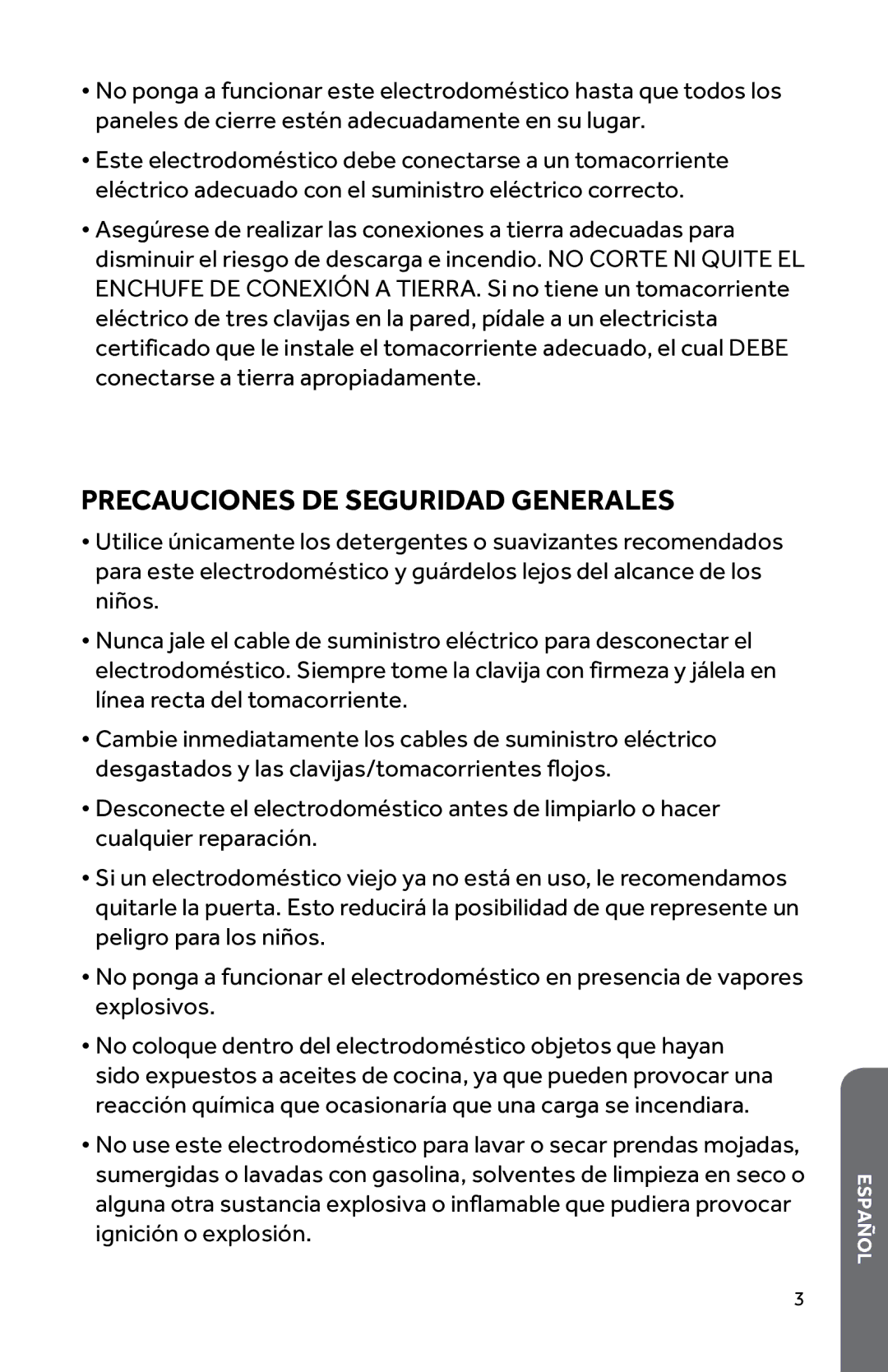 Haier HWD1600BW user manual Precauciones DE Seguridad Generales 